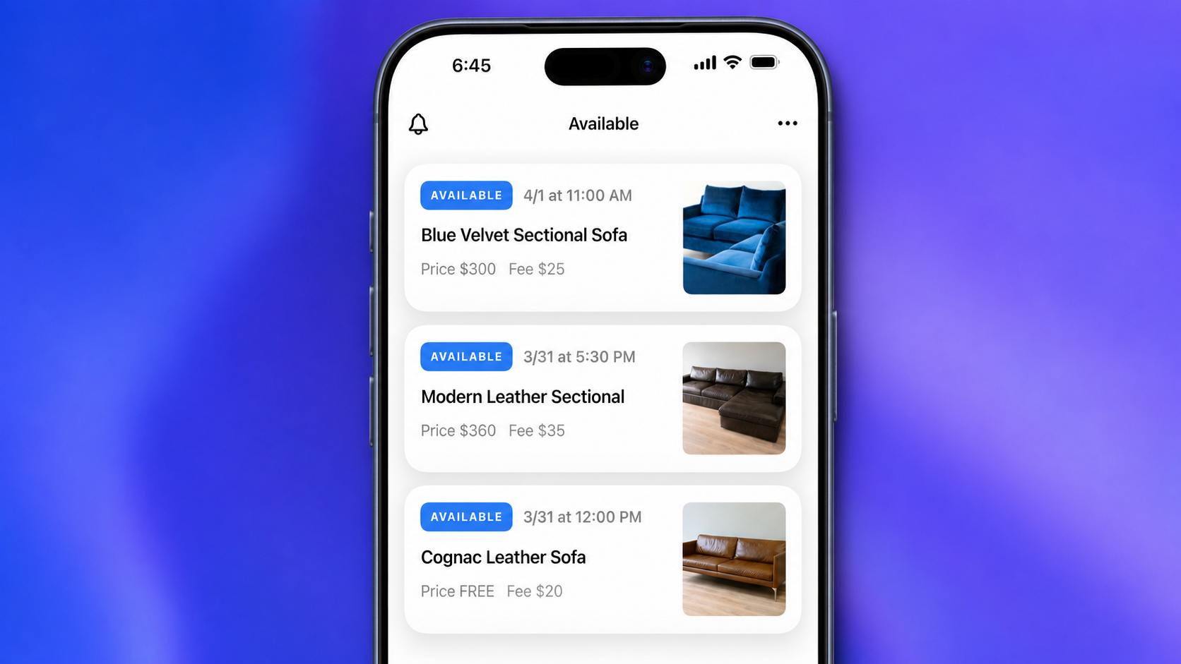 FlipMate app pickup schedule screen for a curated deal.