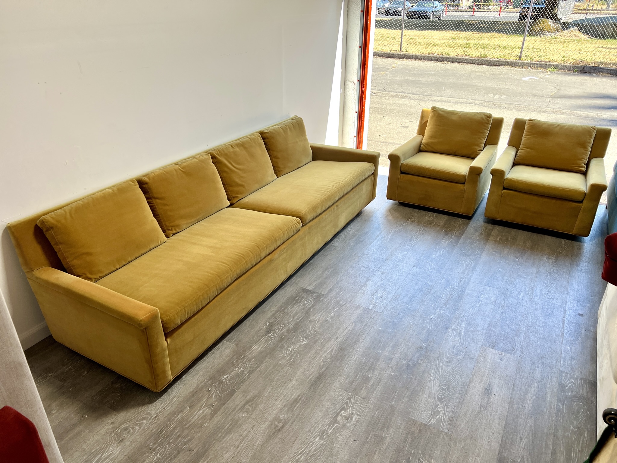 Thayer Coggin Vintage Velvet Sofa & Chairs